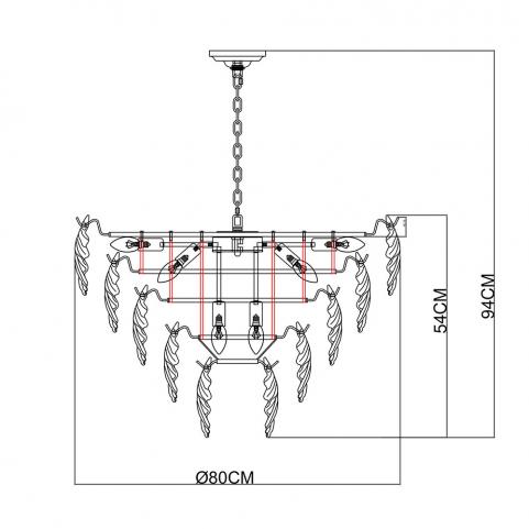 Люстра Arte Lamp Lilly A4070LM-12GO