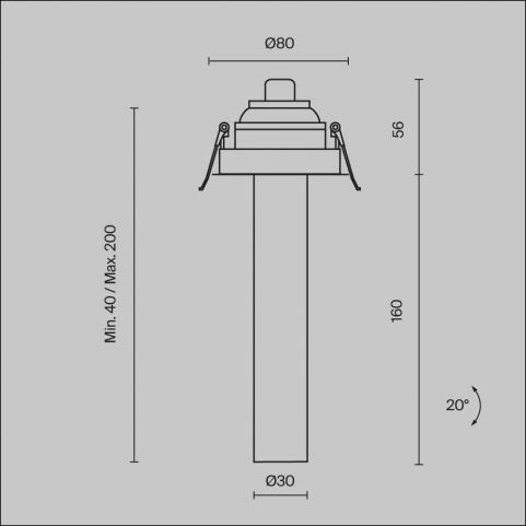 Встраиваемый спот Maytoni Technical Ceiling 3000K Focus T C140RS-L200-7W3K-B